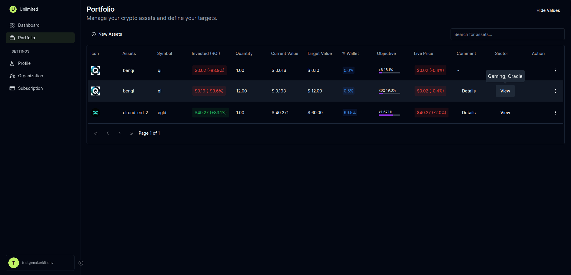 Crypto Tracker screenshot
